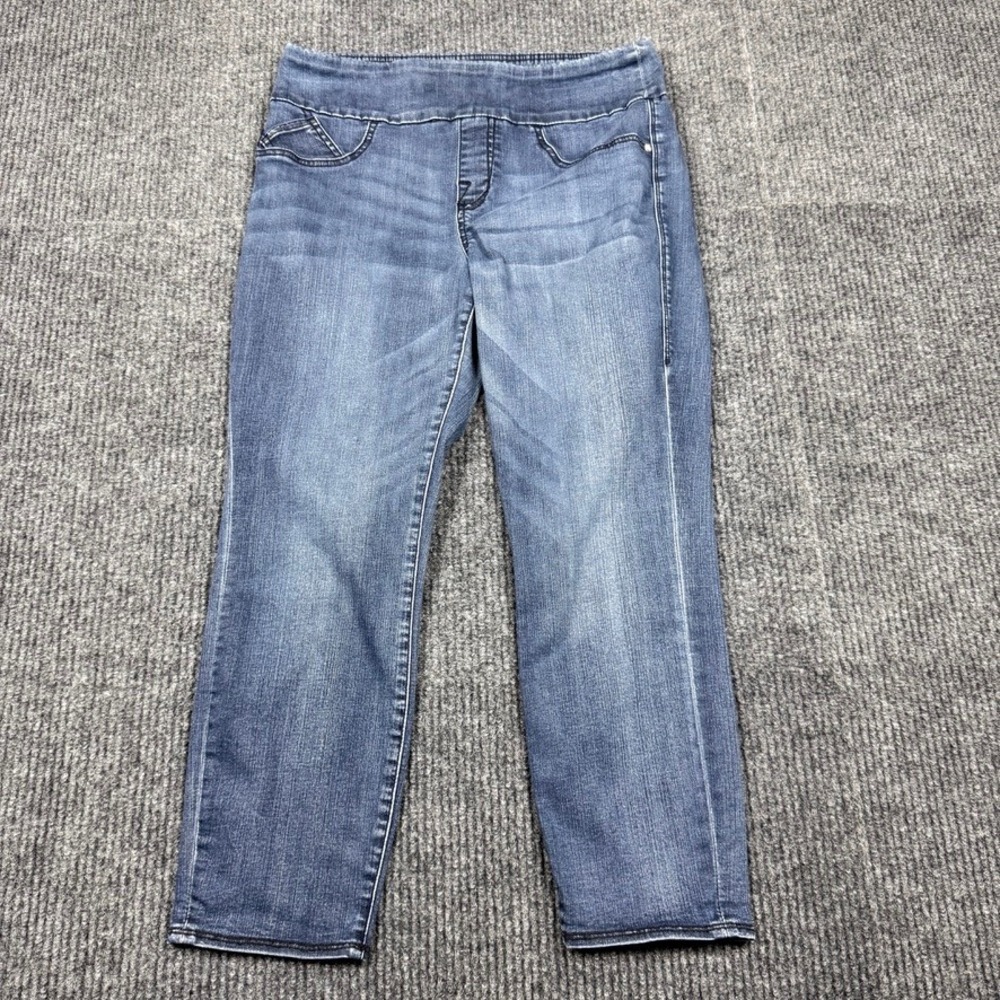 Rock & Republic Fever Crop Pull On Slimming Jeans Blue Size 12 R210876